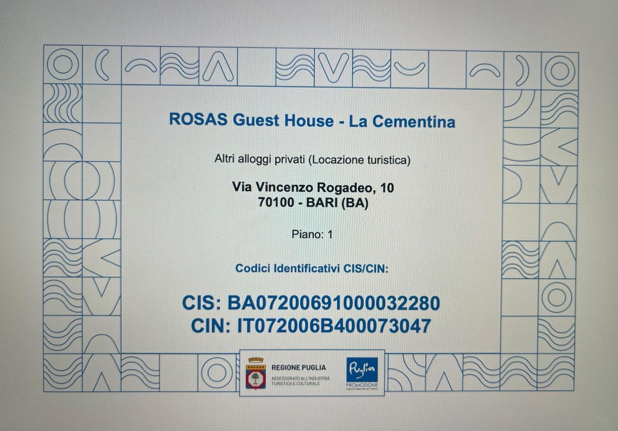 Rosas Guest House - La Cementina Bari Exteriér fotografie